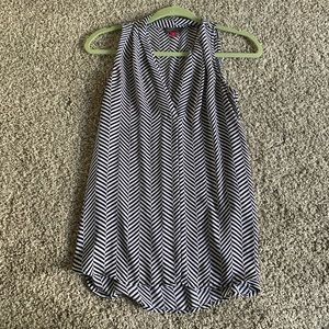 Vince Camuto Small Chevron Chiffon Sleeveless Blouse